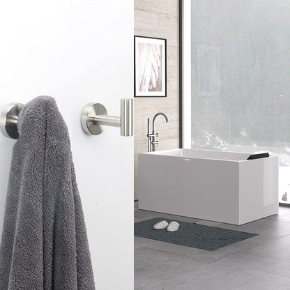 Bath Towel Hooks- SUS 304 Stainless Steel Robe Hook Holder, Heavy Duty Coat Hook for Bathroom Livingroom Hotel Kitchen Garage, Wall Mounted- 4 Pack (Brushed Nickel)