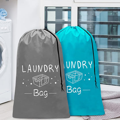 2 Pack Extra Large Travel Laundry Bag, 24" X 36" Durable Rip-Stop Dirty Clothes Shoulder Bag with Drawstring, Wash Me Heavy Duty Travel Laundry Bag, Large Hamper Liner, Machine Wash
